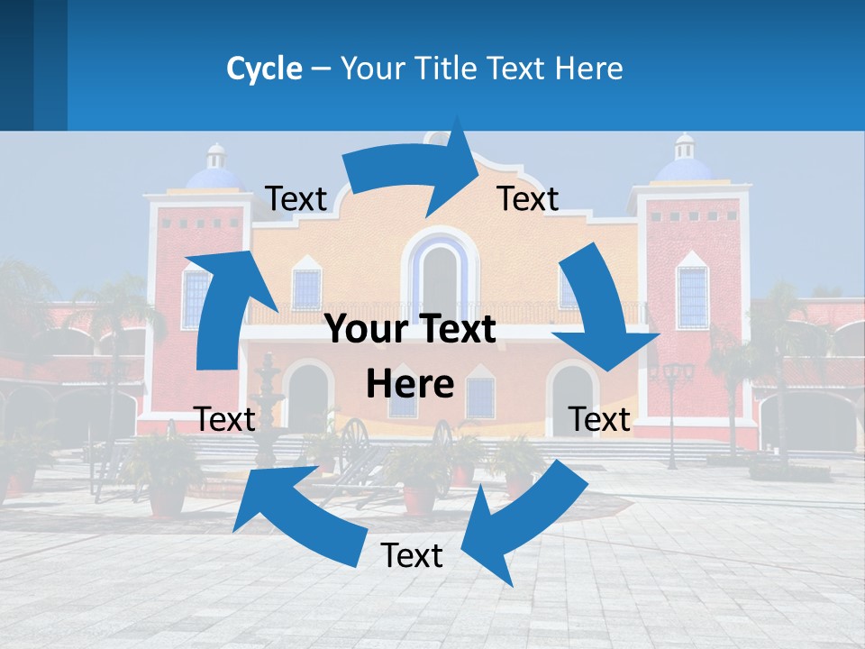 A Colorful Building With A Blue Sky In The Background PowerPoint Template