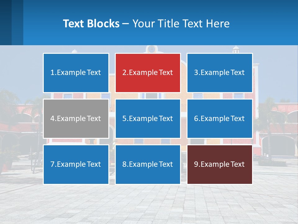 A Colorful Building With A Blue Sky In The Background PowerPoint Template