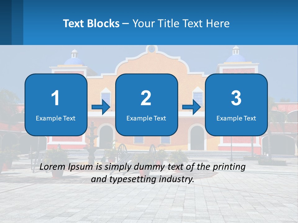 A Colorful Building With A Blue Sky In The Background PowerPoint Template