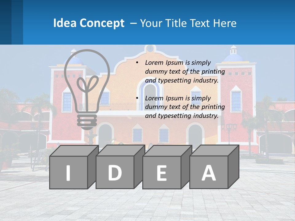 A Colorful Building With A Blue Sky In The Background PowerPoint Template