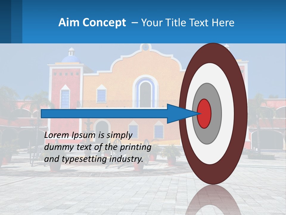 A Colorful Building With A Blue Sky In The Background PowerPoint Template