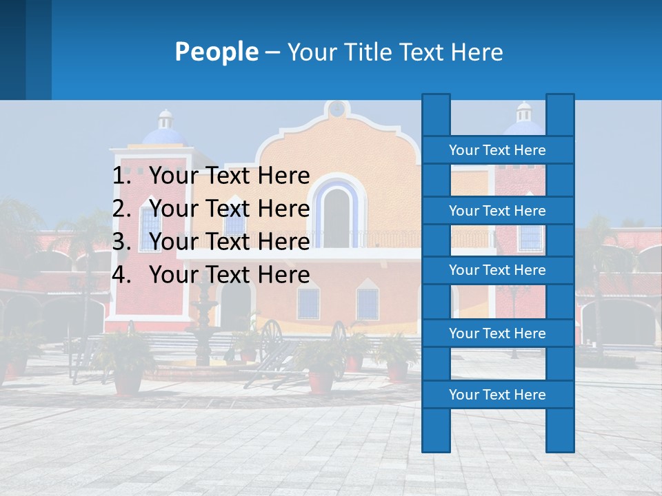 A Colorful Building With A Blue Sky In The Background PowerPoint Template