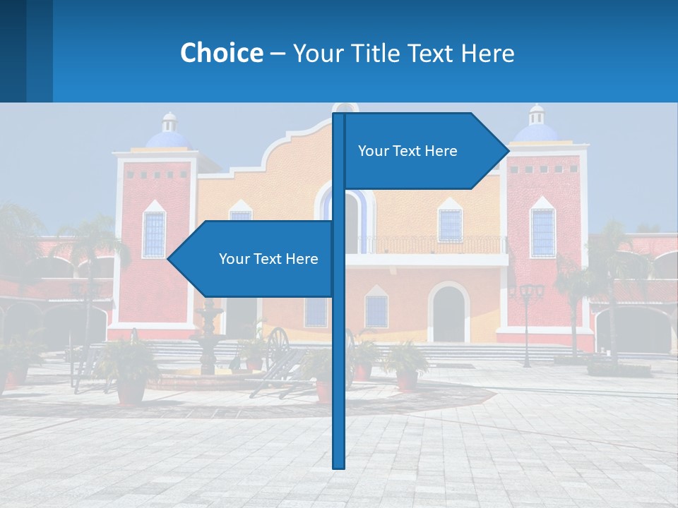 A Colorful Building With A Blue Sky In The Background PowerPoint Template