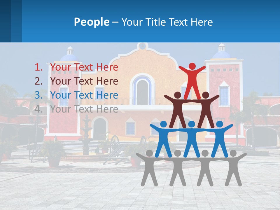 A Colorful Building With A Blue Sky In The Background PowerPoint Template