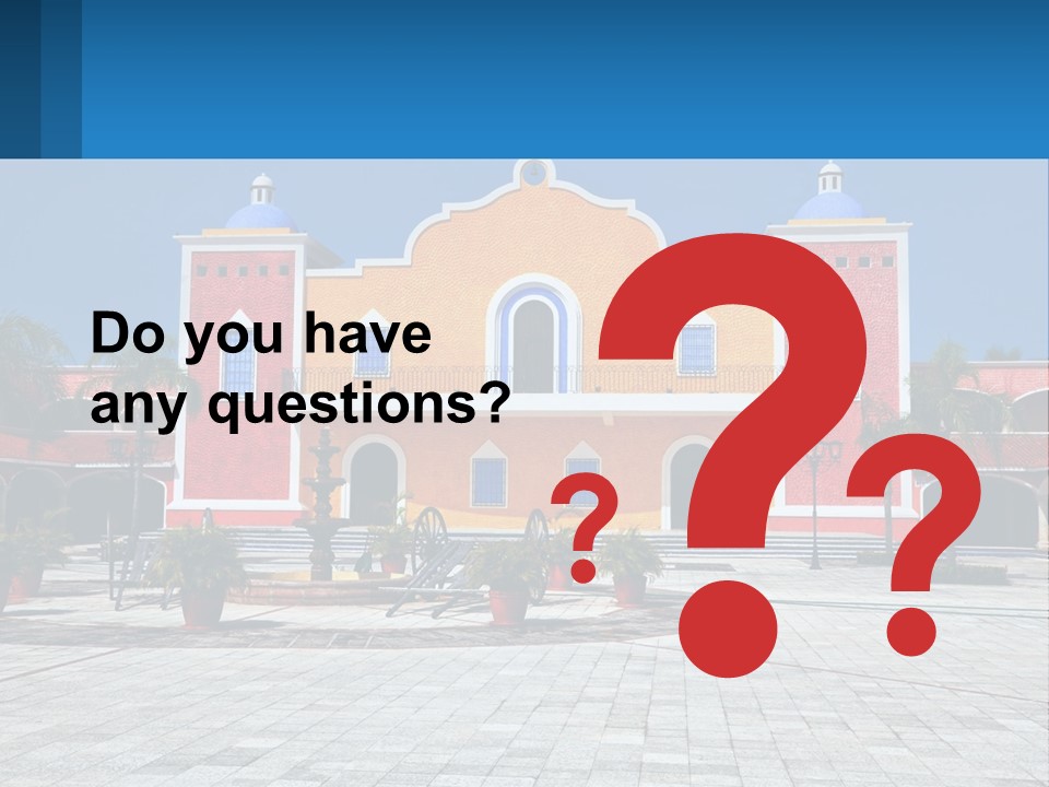 A Colorful Building With A Blue Sky In The Background PowerPoint Template