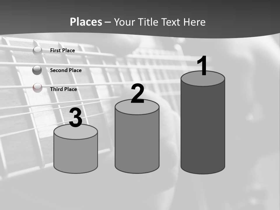 A Person Playing An Electric Guitar In Black And White PowerPoint Template