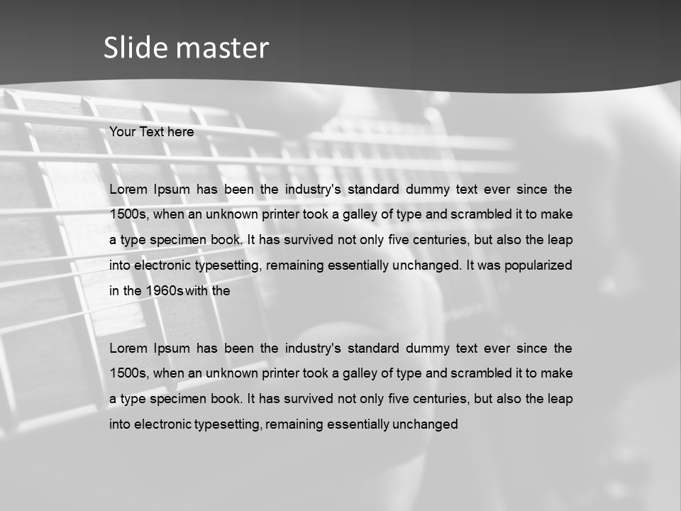 A Person Playing An Electric Guitar In Black And White PowerPoint Template