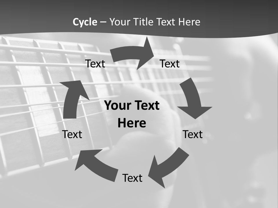 A Person Playing An Electric Guitar In Black And White PowerPoint Template