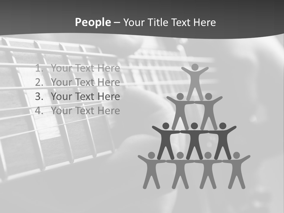 A Person Playing An Electric Guitar In Black And White PowerPoint Template