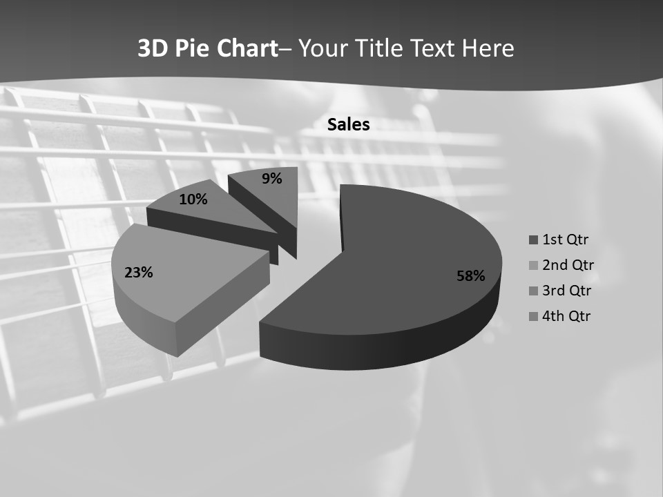 A Person Playing An Electric Guitar In Black And White PowerPoint Template