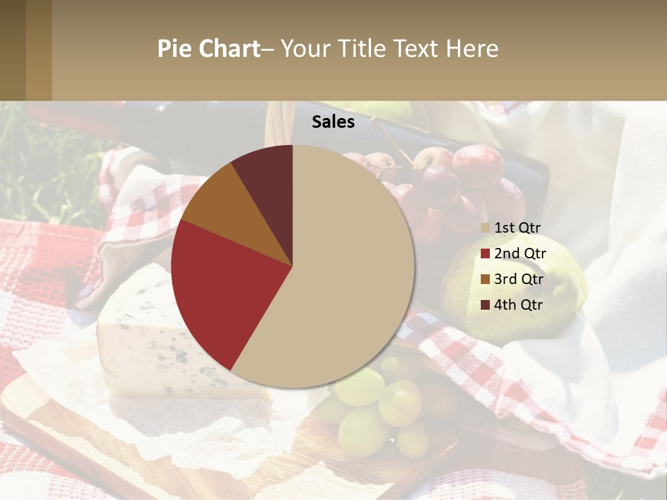 A Picnic Basket Filled With Fruit And Cheese PowerPoint Template
