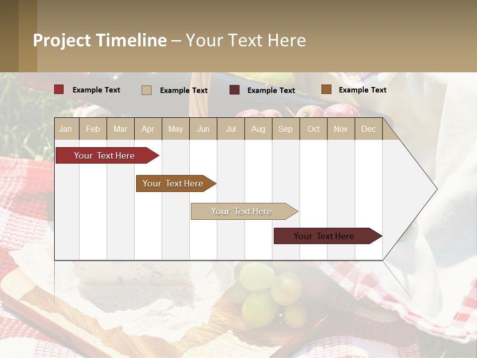 A Picnic Basket Filled With Fruit And Cheese PowerPoint Template