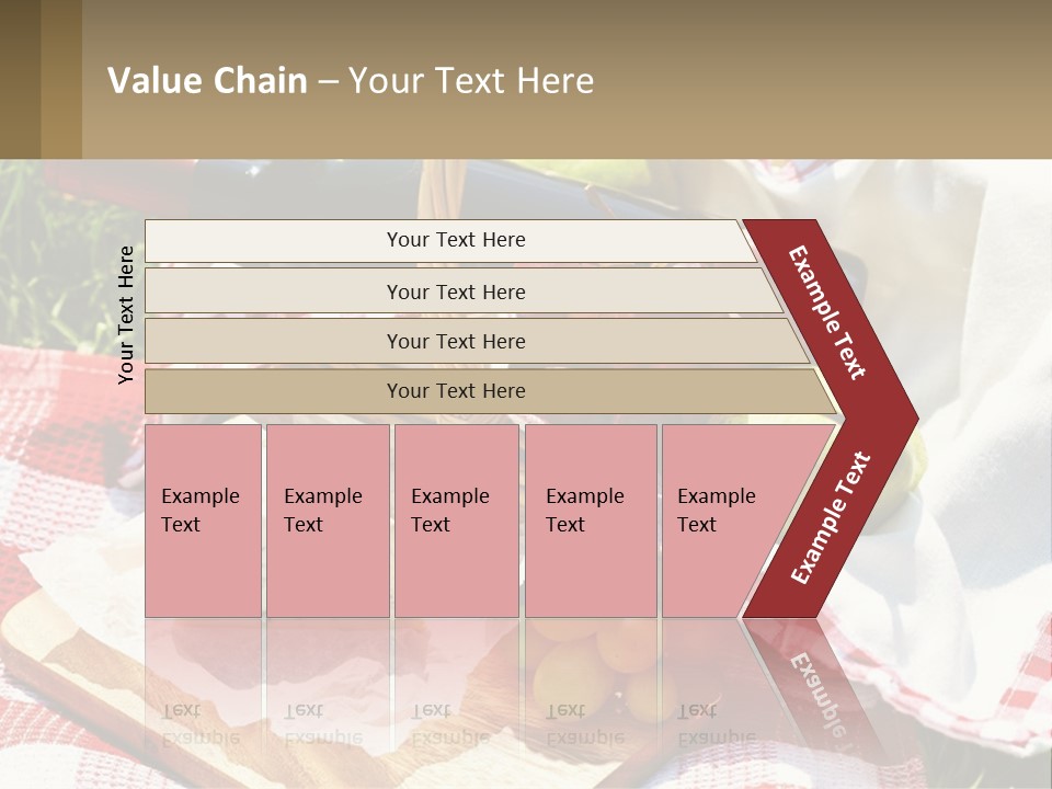 A Picnic Basket Filled With Fruit And Cheese PowerPoint Template