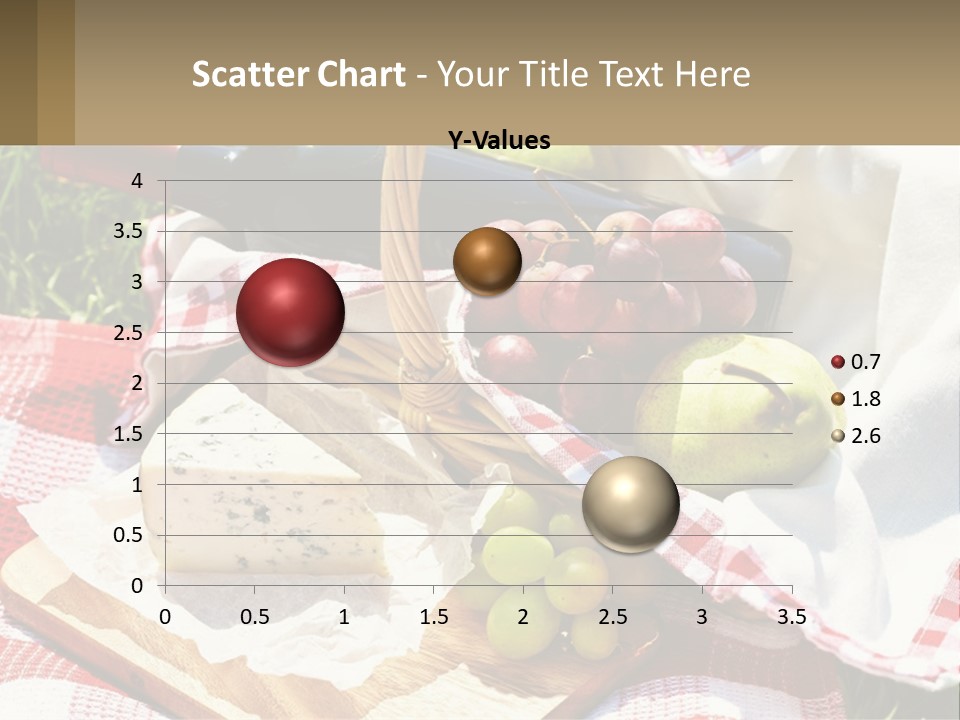 A Picnic Basket Filled With Fruit And Cheese PowerPoint Template
