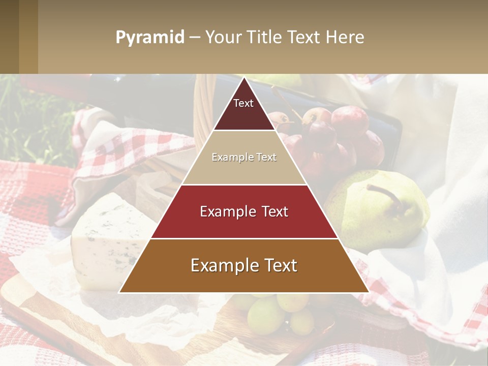 A Picnic Basket Filled With Fruit And Cheese PowerPoint Template