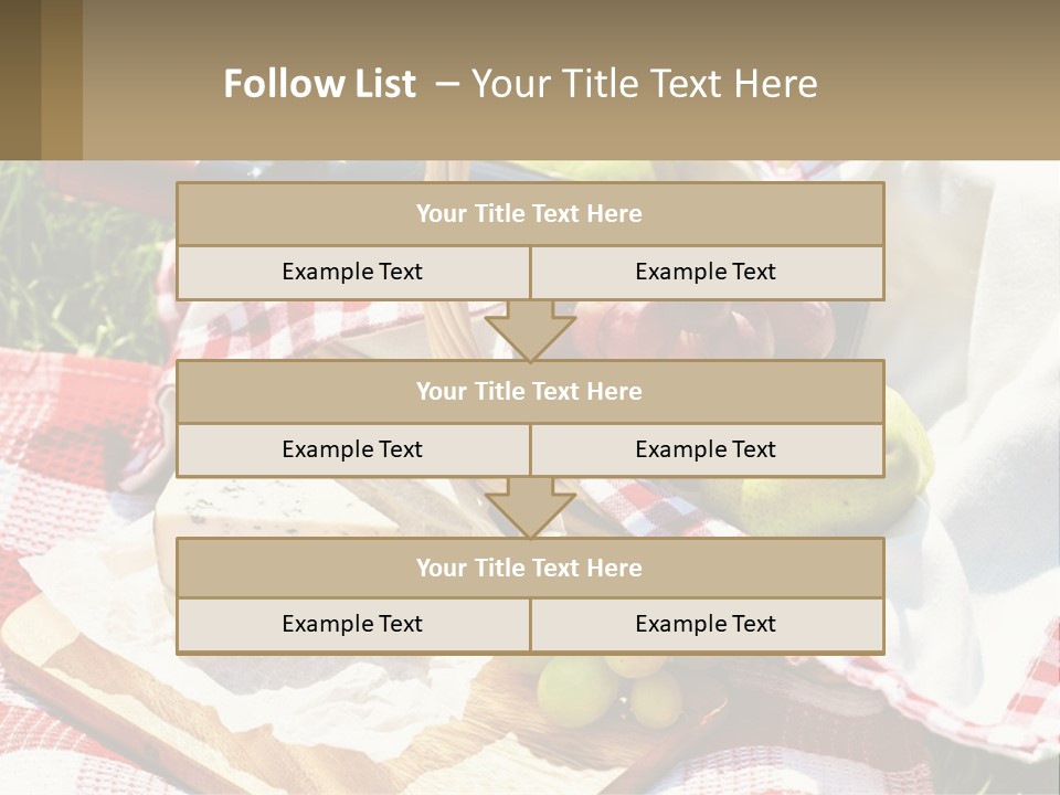 A Picnic Basket Filled With Fruit And Cheese PowerPoint Template