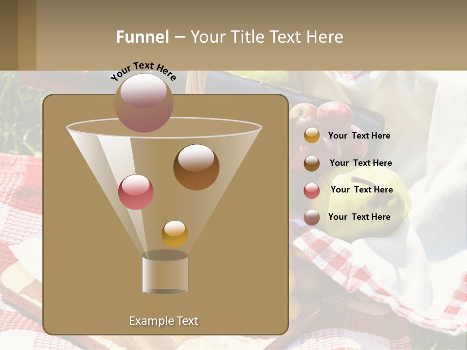 A Picnic Basket Filled With Fruit And Cheese PowerPoint Template