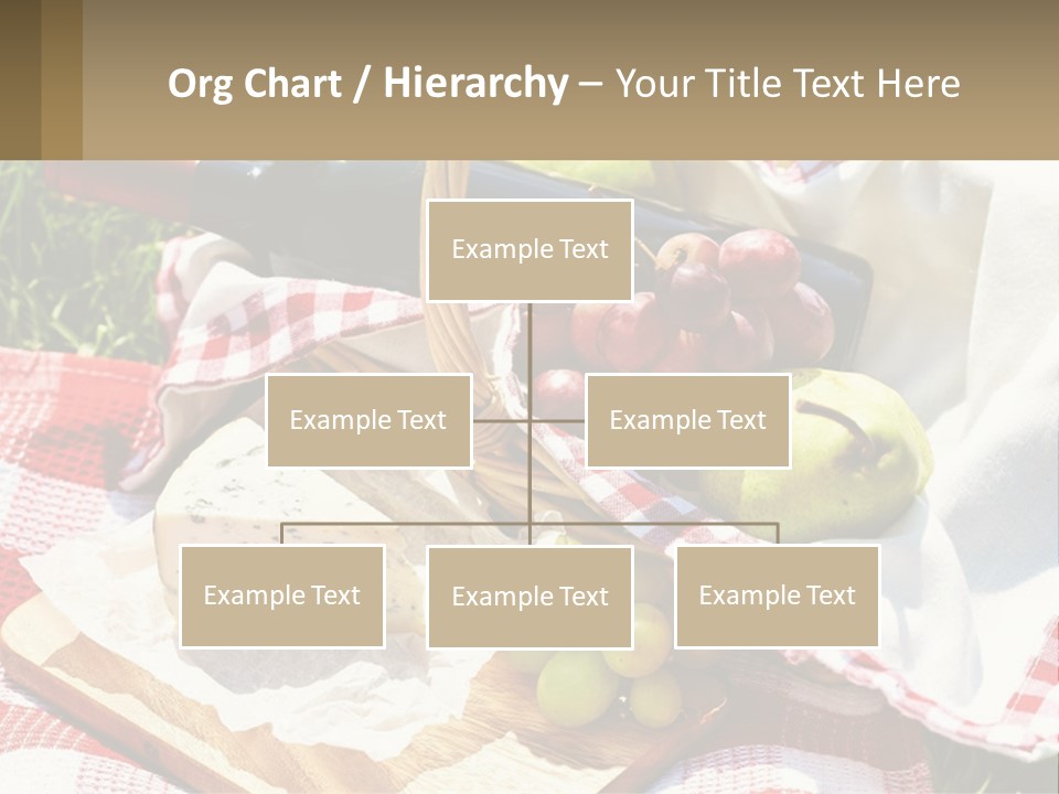 A Picnic Basket Filled With Fruit And Cheese PowerPoint Template