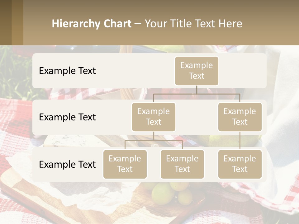 A Picnic Basket Filled With Fruit And Cheese PowerPoint Template