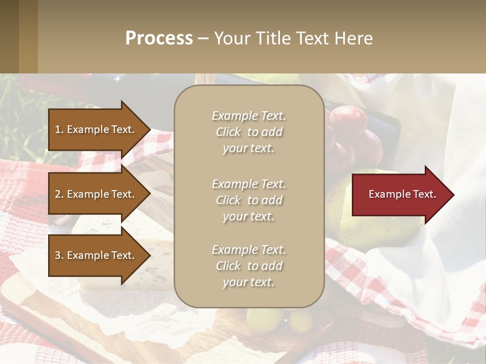 A Picnic Basket Filled With Fruit And Cheese PowerPoint Template