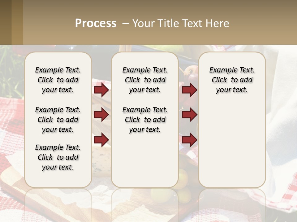 A Picnic Basket Filled With Fruit And Cheese PowerPoint Template