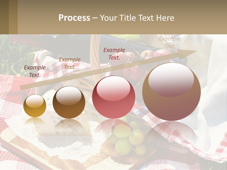 A Picnic Basket Filled With Fruit And Cheese PowerPoint Template