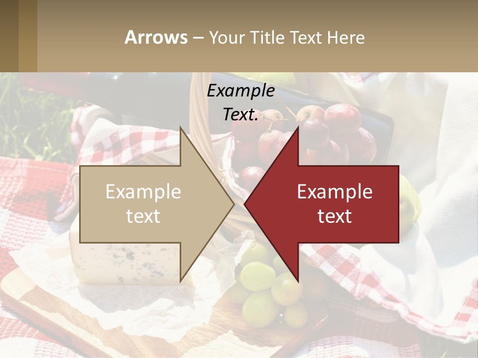 A Picnic Basket Filled With Fruit And Cheese PowerPoint Template