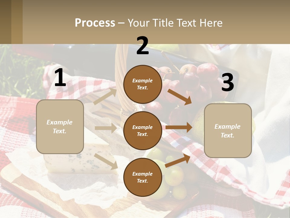 A Picnic Basket Filled With Fruit And Cheese PowerPoint Template
