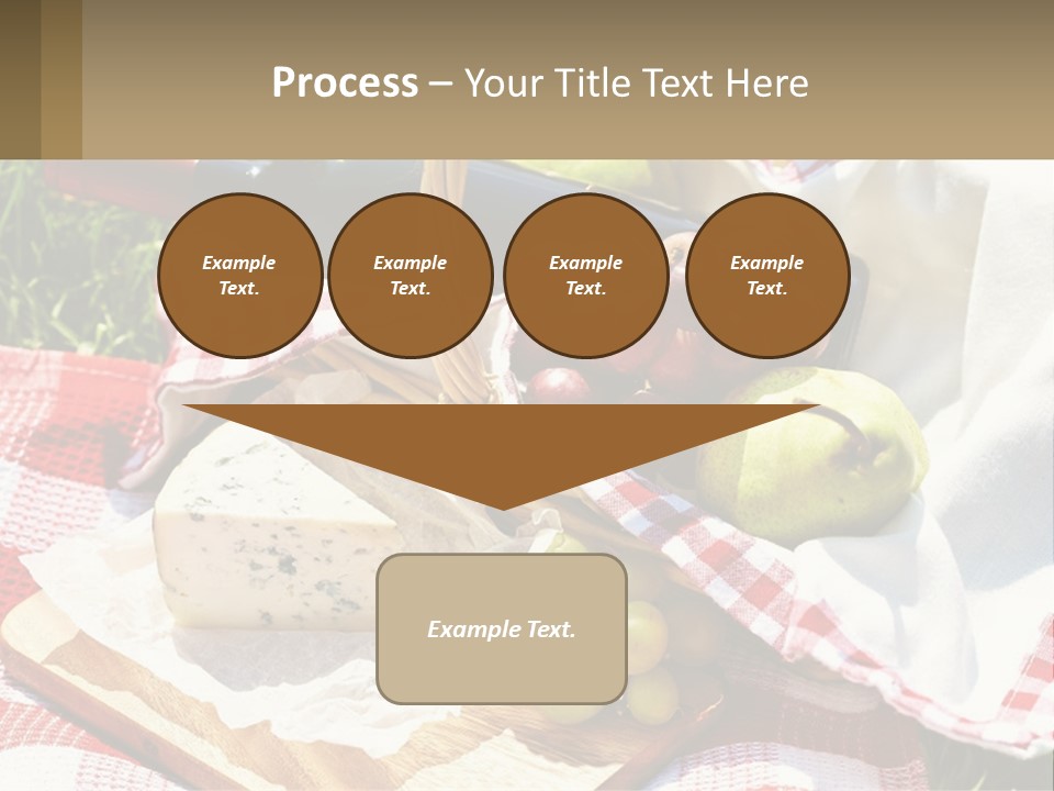 A Picnic Basket Filled With Fruit And Cheese PowerPoint Template