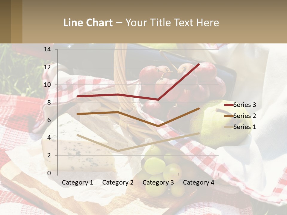 A Picnic Basket Filled With Fruit And Cheese PowerPoint Template