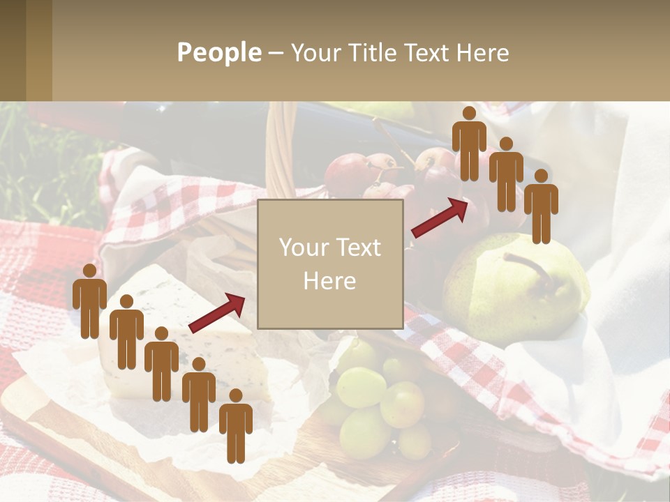 A Picnic Basket Filled With Fruit And Cheese PowerPoint Template