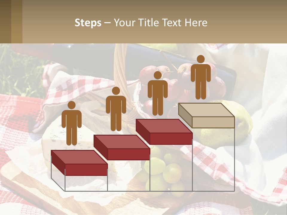 A Picnic Basket Filled With Fruit And Cheese PowerPoint Template