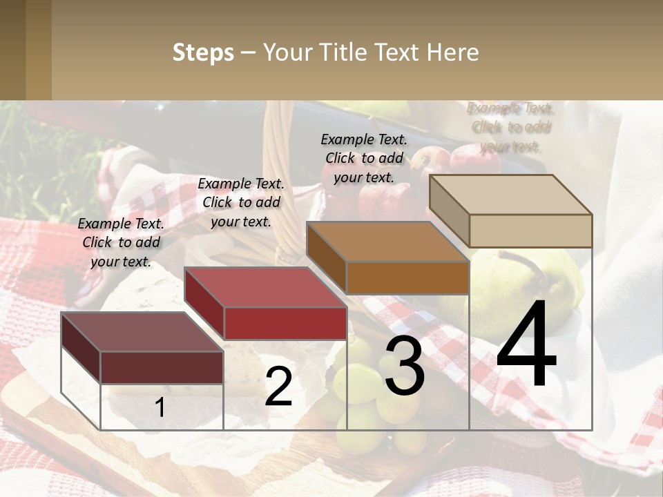 A Picnic Basket Filled With Fruit And Cheese PowerPoint Template