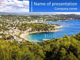 A Scenic View Of A Bay With Boats In The Water PowerPoint Template