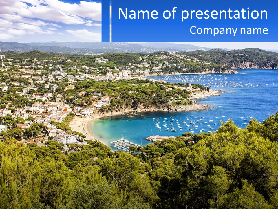 A Scenic View Of A Bay With Boats In The Water PowerPoint Template