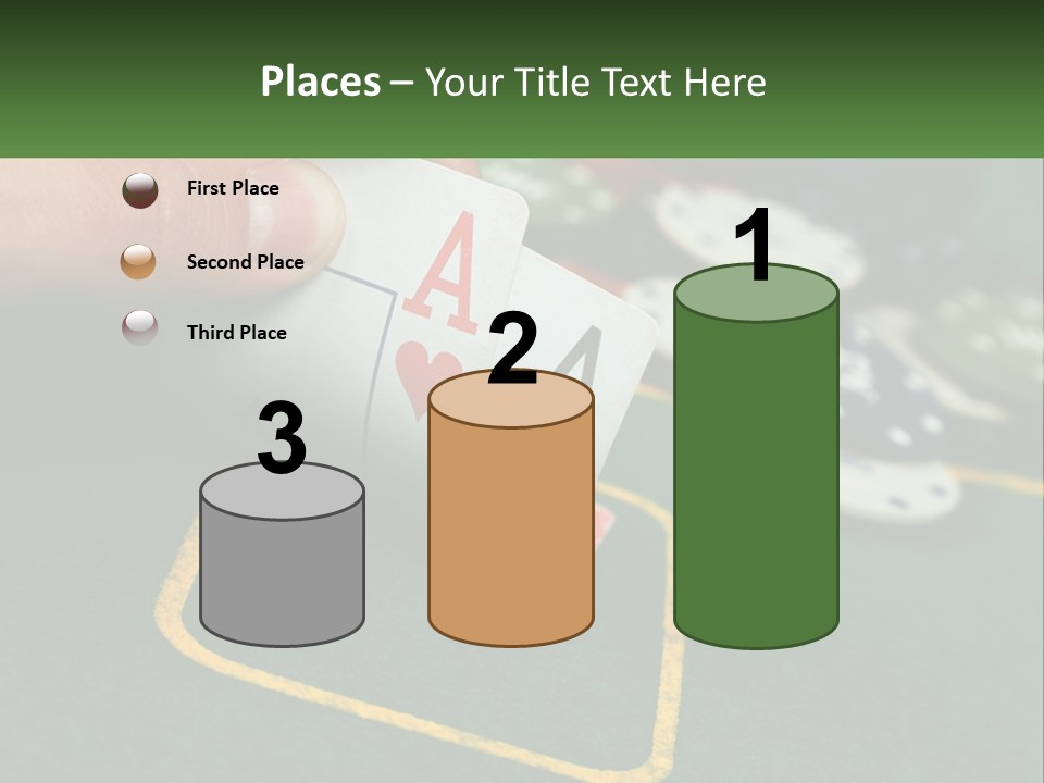 A Hand Holding A Playing Card Over A Casino Table PowerPoint Template