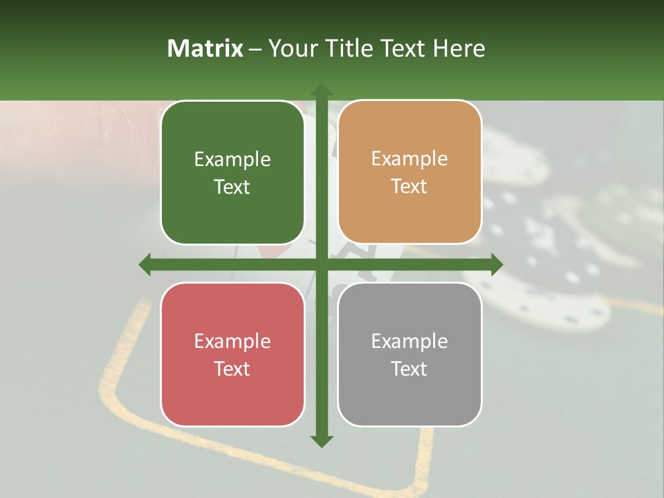 A Hand Holding A Playing Card Over A Casino Table PowerPoint Template
