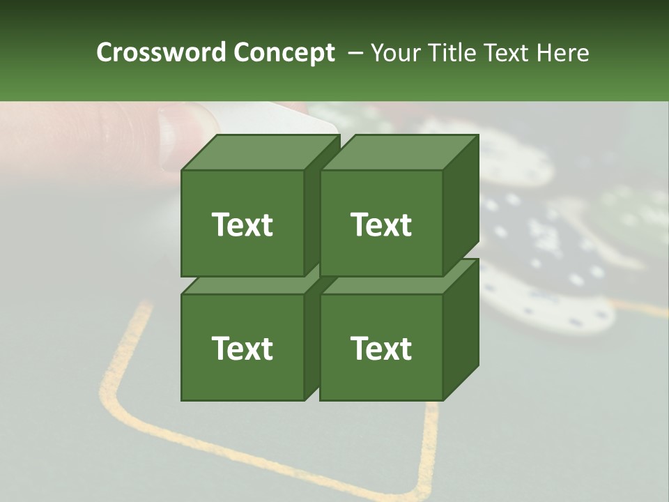 A Hand Holding A Playing Card Over A Casino Table PowerPoint Template
