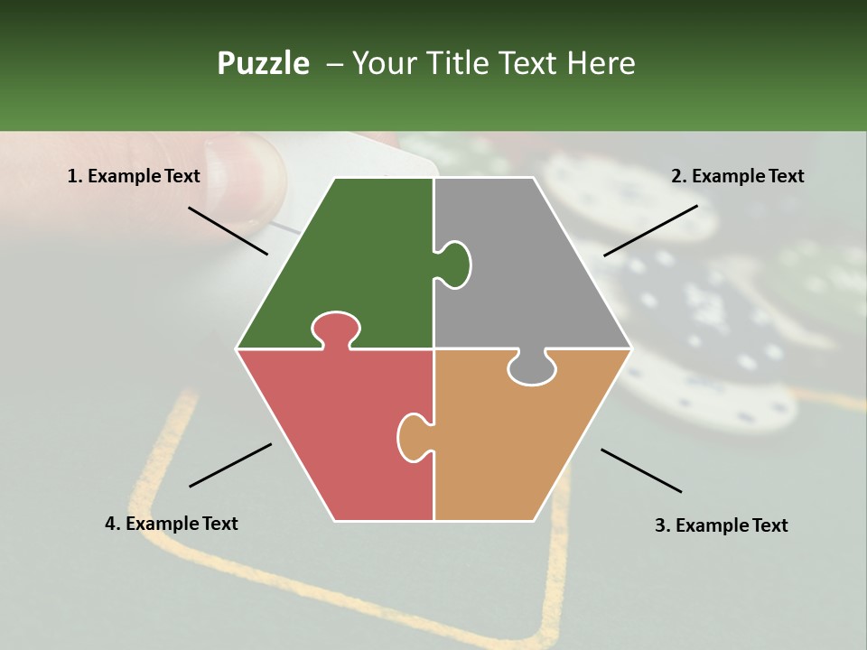 A Hand Holding A Playing Card Over A Casino Table PowerPoint Template