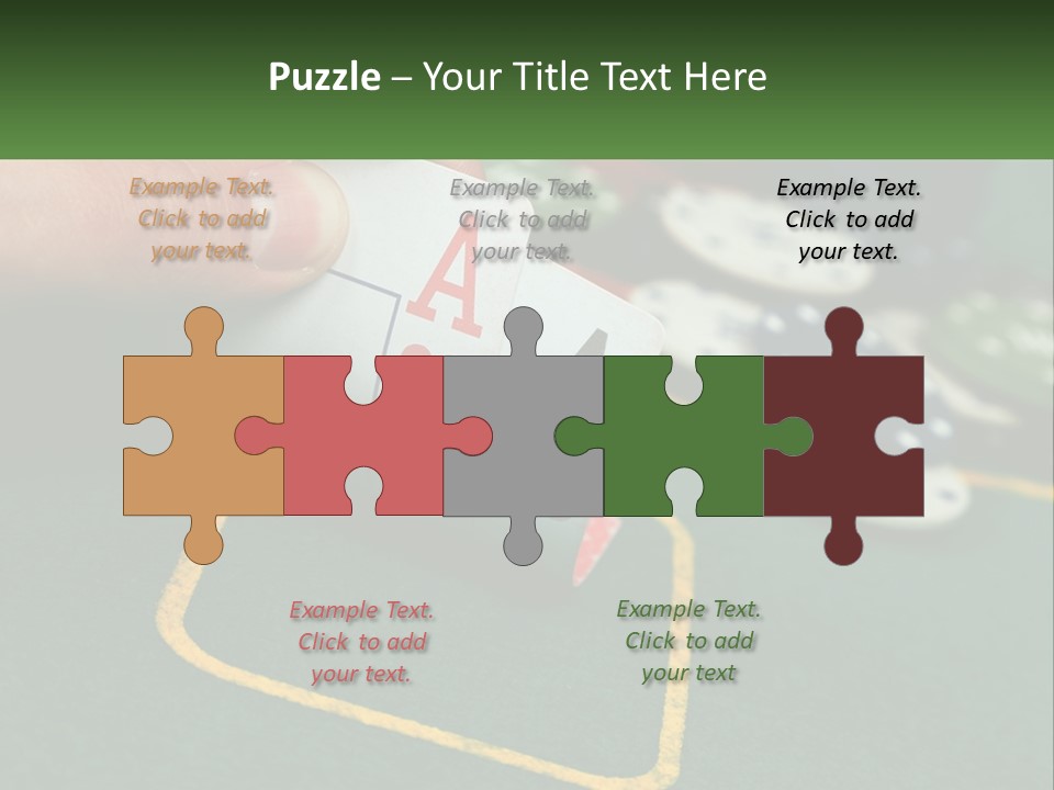 A Hand Holding A Playing Card Over A Casino Table PowerPoint Template