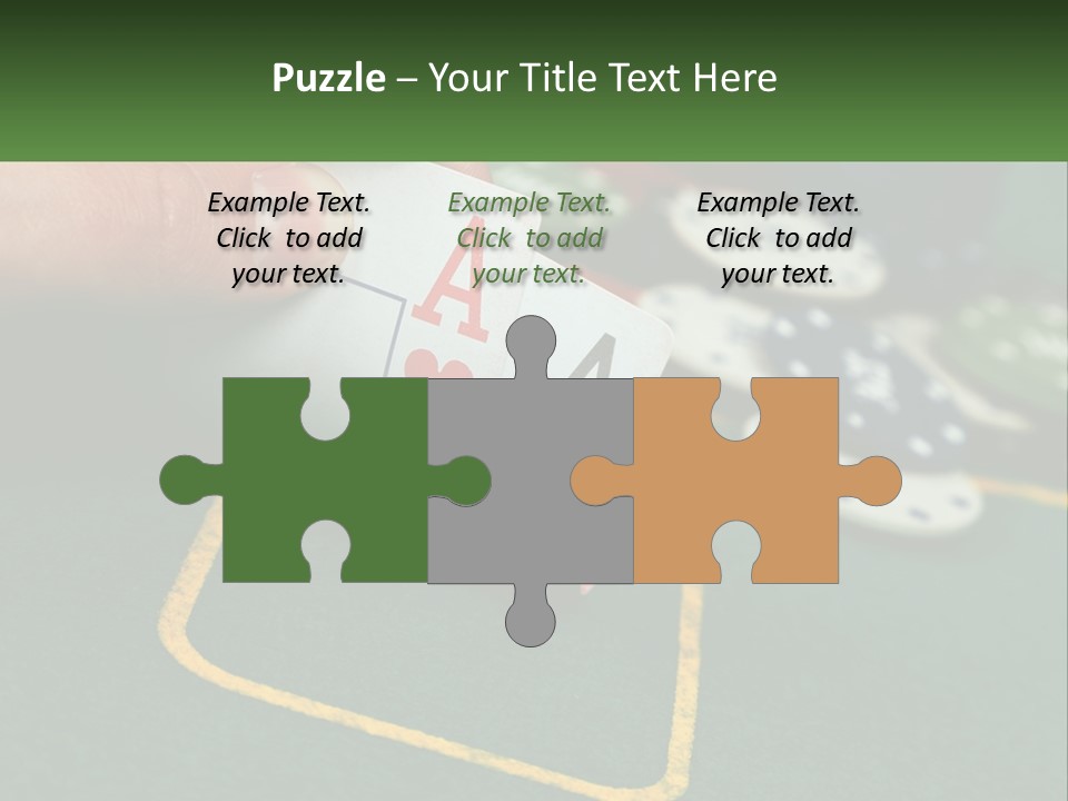 A Hand Holding A Playing Card Over A Casino Table PowerPoint Template