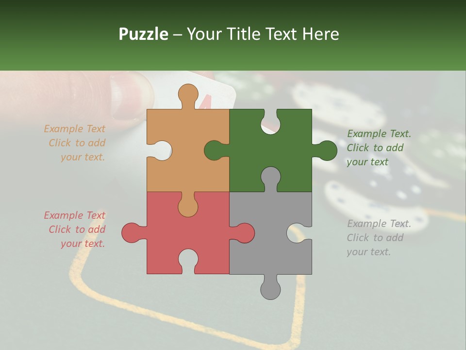 A Hand Holding A Playing Card Over A Casino Table PowerPoint Template