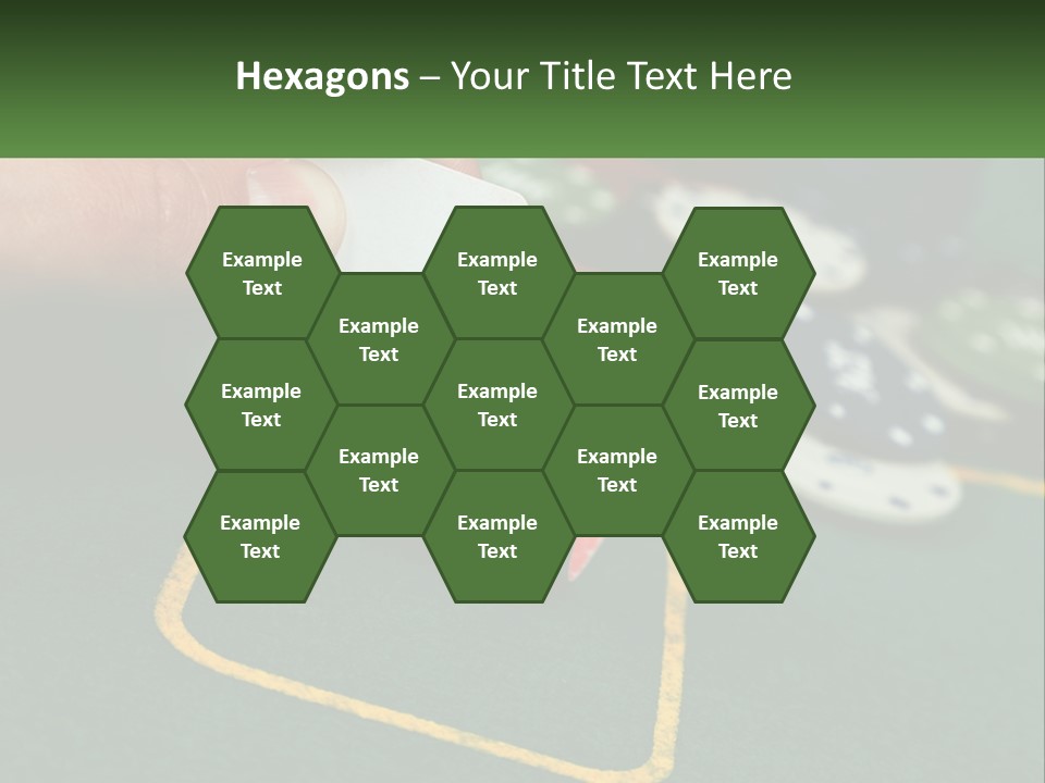 A Hand Holding A Playing Card Over A Casino Table PowerPoint Template