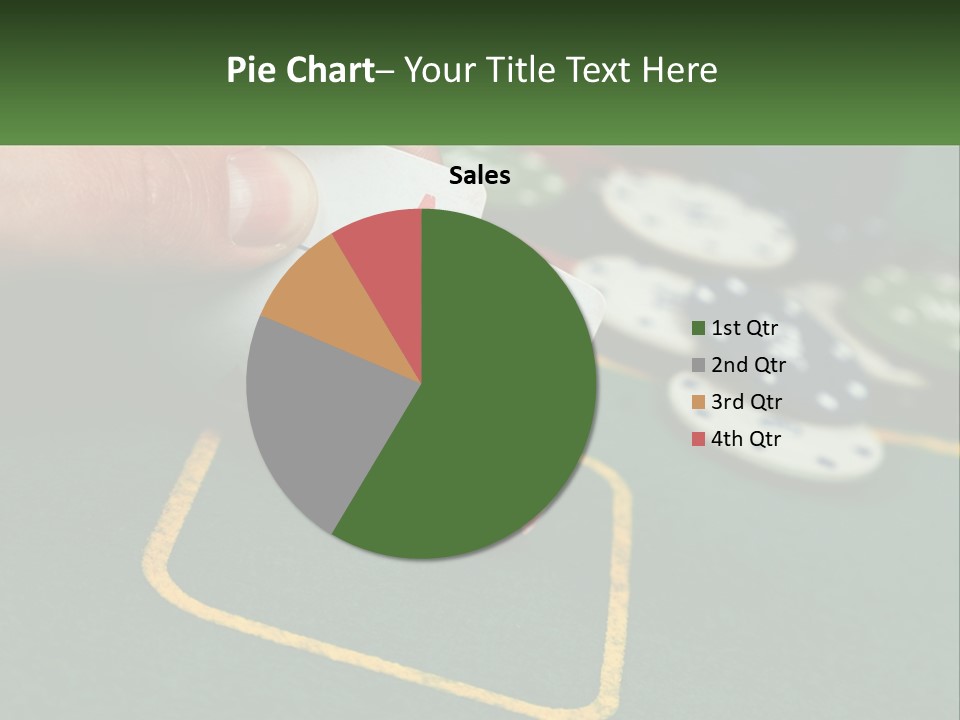 A Hand Holding A Playing Card Over A Casino Table PowerPoint Template
