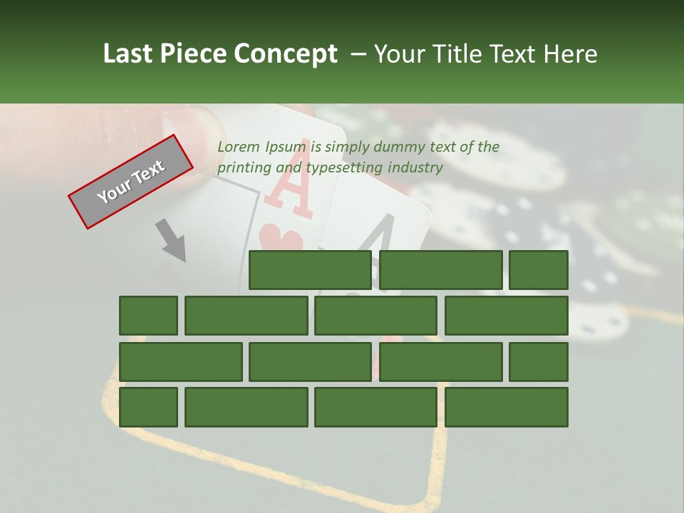 A Hand Holding A Playing Card Over A Casino Table PowerPoint Template