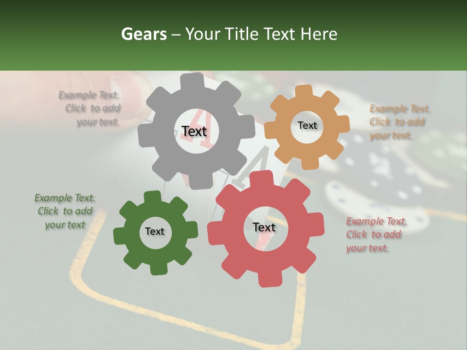 A Hand Holding A Playing Card Over A Casino Table PowerPoint Template