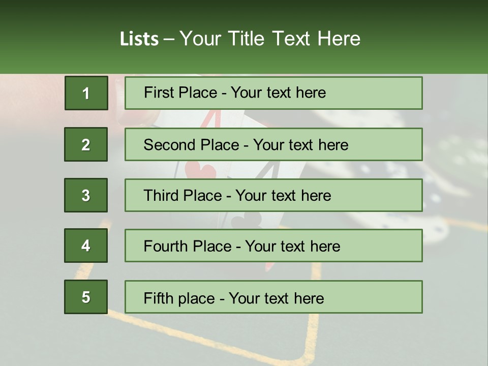 A Hand Holding A Playing Card Over A Casino Table PowerPoint Template