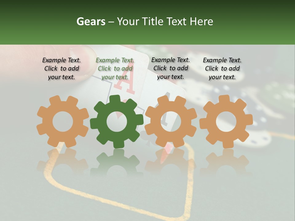 A Hand Holding A Playing Card Over A Casino Table PowerPoint Template