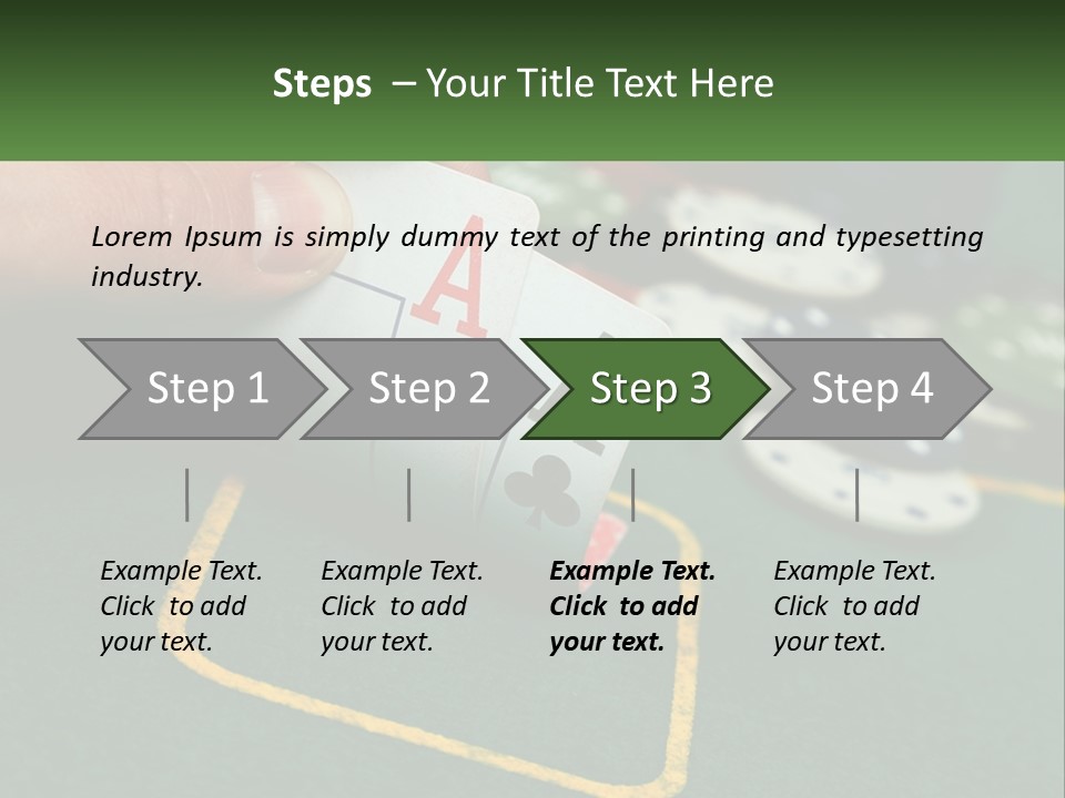 A Hand Holding A Playing Card Over A Casino Table PowerPoint Template