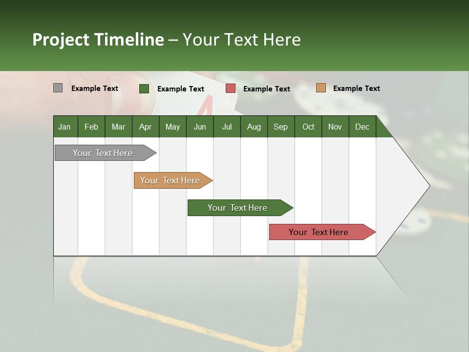 A Hand Holding A Playing Card Over A Casino Table PowerPoint Template
